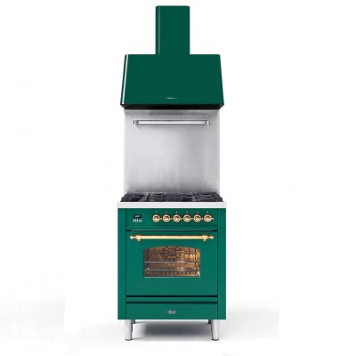 Ilve p07n-eg Gasherd + 70 cm smaragdgrüne Arbeitsplattenhaube