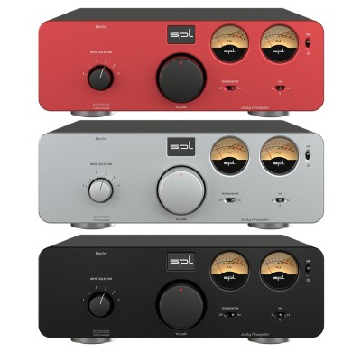 Preamplificador estéreo Hi-Fi SPL Elector negro, plateado y rojo