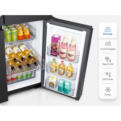Samsung rf65dg960eb1ef 4-door refrigerator + freezer 91 cm anthracite