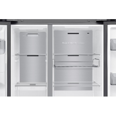 Samsung RS90F66BEFEF Family Hub Side-by-Side Kühl- und Gefrierschrank, 91 cm, Anthrazit