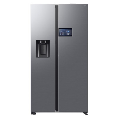 Refrigerador y congelador Samsung RS90F65EDTEF de 91 cm, lado a lado, acero inoxidable