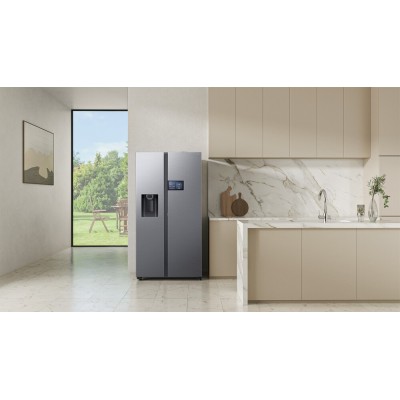 Refrigerador y congelador Samsung RS90F65EDTEF de 91 cm, lado a lado, acero inoxidable