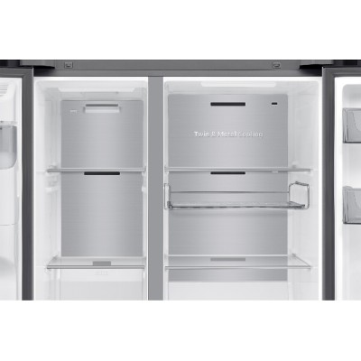 Samsung rs80f67kctef side by side kühlschrank + gefrierfach 91 cm - silber