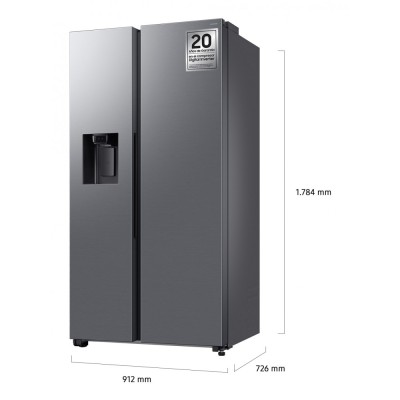 Réfrigérateur-congélateur côte à côte Samsung RS70F64KETEF 91 cm - Acier inoxydable