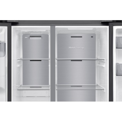 Frigorífico y congelador Samsung RS70F64KEFEF de 90 cm, lado a lado, antracita