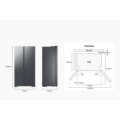 Frigorífico + congelador Samsung rs57dg400em9ef Air Space Ai side by side 91 cm - plata mate