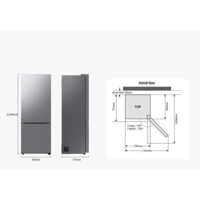 Samsung rb53dg706bs9ef First 75 Ai - Frigorífico-congelador independiente de 76 cm - acero inoxidable