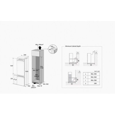 Samsung brb80f30aes0ef built-in fridge, 193 cm high - F1Rst 60 Ai Plus