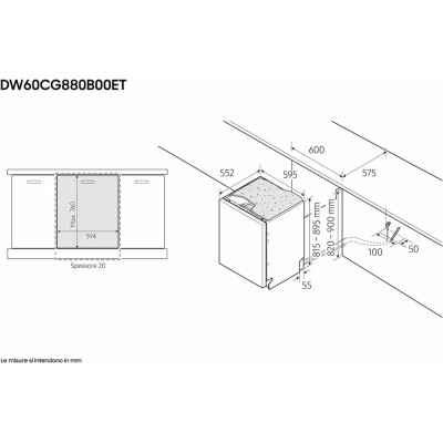 Lavavajillas empotrable Samsung DW60CG880B00ET de 60 cm