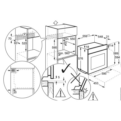 Horno pirolítico empotrable Aeg po7001spt Serie 7000 Mealassist de 60 cm, negro mate