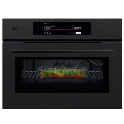 AEG PK9000WT Serie 9000 ProAssist Einbau-Mikrowelle, 46 cm hoch, Mattschwarz