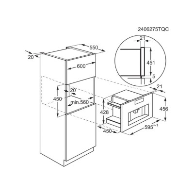 Cafetera empotrable Aeg PSC8000T Serie 8000, 46 cm de alto, hierro fundido negro