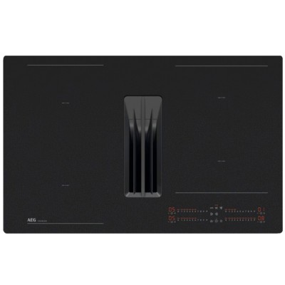 Płyta indukcyjna Aeg pe7000s80 Series 7000 Sense Xt z wbudowanym okapem 80 cm, czarna, szklano-ceramiczna