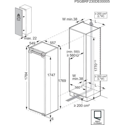 Aeg pca7000f Serie 7000 No Frost built-in freezer h 178 cm