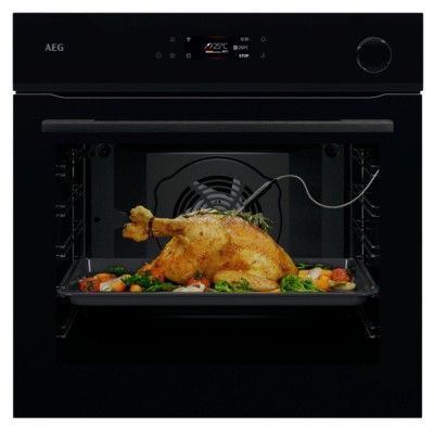 AEG NBR7P631SB Serie 7000 MealAssist mit SteamCrisp 60 cm schwarzer Pyrolyse-Dampfgarer