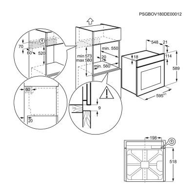 Four pyrolytique encastrable AEG Surroundcook 60 cm, série 5000, noir (NBU5P431SB)