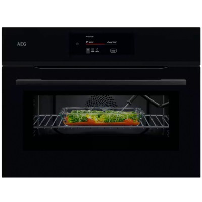 AEG NKK8N721B Serie 8000 Mealassist Combiquick Mikrowelle, Höhe 45 cm, Schwarz, Hochglanz