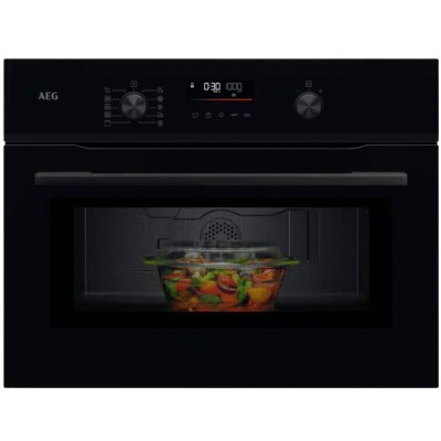 Horno microondas empotrable Aeg NKM5N401B Serie 5000 con grill, 45 cm de alto, negro