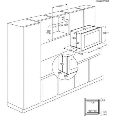 AEG NMB6G171SB Einbau-Mikrowelle mit Grillfunktion, H 37, Schwarz
