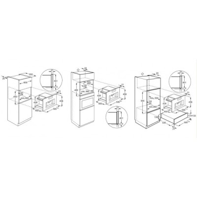 Machine à café encastrable AEG NKC8N7B, 60 cm de hauteur, 45 cm, noire