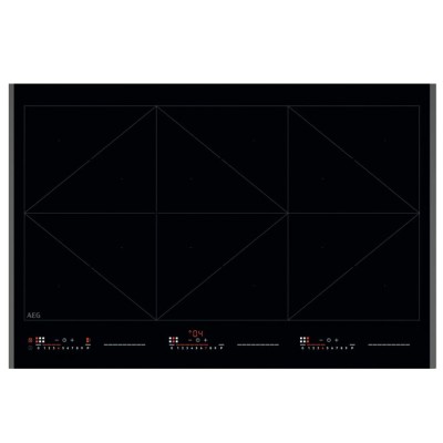 Plaque à induction AEG NIR86T00FB Série 6000, 80 cm, avec revêtement en vitrocéramique noire.