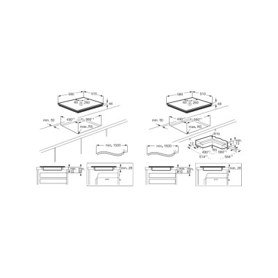 Aeg nio64b00ib Series 6000 60cm induction hob with black glass ceramic