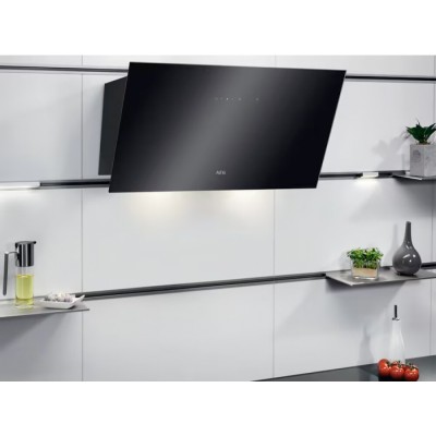 Okap ścienny Aeg dvk5661hb Series 7000 Hob2Hood 60cm, skośny, z czarnego szkła
