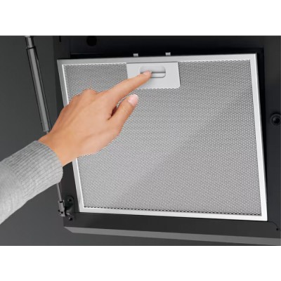 Campana extractora mural inclinada Aeg dvk5661hb Serie 7000 Hob2Hood de 60 cm en cristal negro