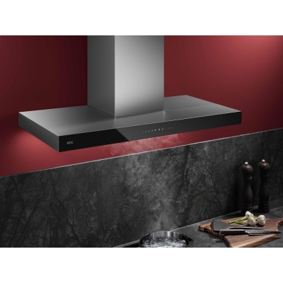 Aeg gb67d91hl 90cm wall-mounted hood in stainless steel - black