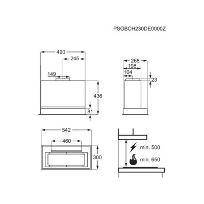 AEG NDG966AB Einbau-Dunstabzugshaube, 54 cm, schwarz