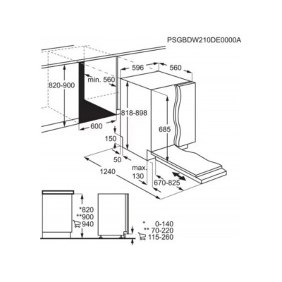 Lavavajillas integrable Aeg fsk77708p Serie 7000 glasscare de 60 cm