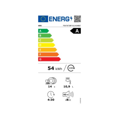 Aeg fsk76738p Serie 7000 glasscare lavastoviglie scomparsa totale 60 cm