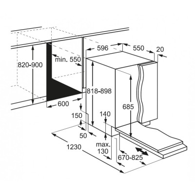 Lave-vaisselle encastrable AEG FSE75778P Série 7000 Glasscare, entièrement intégré, 60 cm