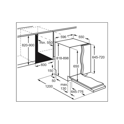 Lave-vaisselle encastrable AEG FSK73927Z Série 7000 Glasscare, entièrement intégré, 60 cm