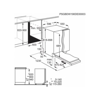 Lave-vaisselle encastrable AEG FSE64637P Série 7000 Glasscare, entièrement intégré, 60 cm