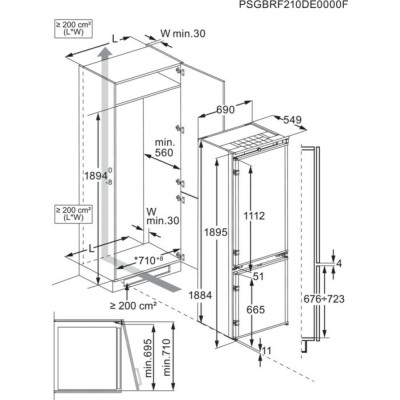 AEG NSC7P751DS Serie 7000 Einbau-Kühl-/Gefrierkombination 70 cm H 189