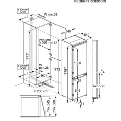 Aeg nsc8m181ds Serie 8000 lodówka do zabudowy, 178 cm wysokości