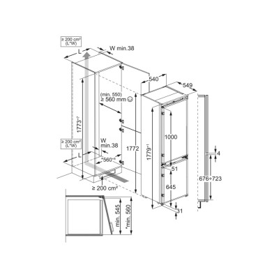 Frigorífico empotrable Aeg nsc6m18bes Serie 6000, 180 cm de altura