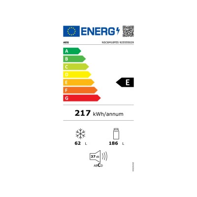 Aeg nsc6m18fes Series 6000 lodówka do zabudowy, 177 cm wysokości