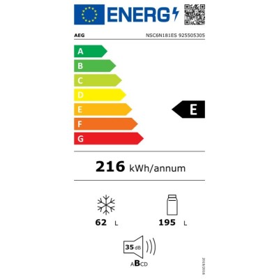 Réfrigérateur encastrable AEG NSC6N181ES Série 6000, hauteur 178 cm