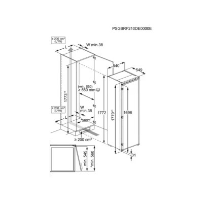 Aeg nsf6d181ds single-door refrigerator with built-in freezer, 177 cm high