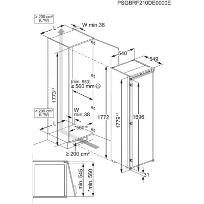 Aeg NAB7N181ES Einbau-Gefrierschrank mit einer Tür, Höhe 177 cm