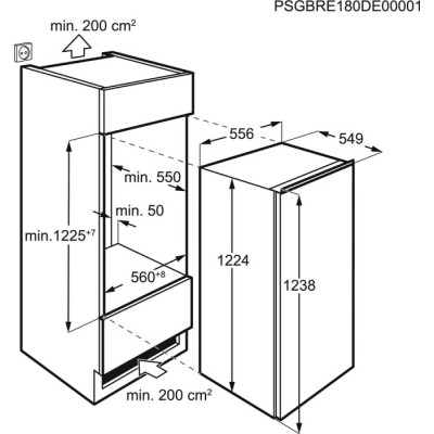 AEG NAB7N12EC Einbaugefrierschrank, Höhe 122 cm