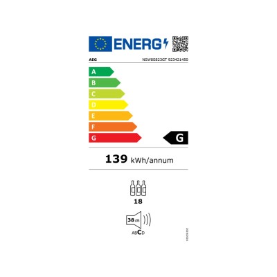 AEG NSW8S823GT Serie 7000 Einbau-Unterbau-Weinkühlschrank 30 cm hoch 81 mm schwarz