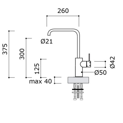 Mina Synth 9142 Einhebel-Küchenarmatur
