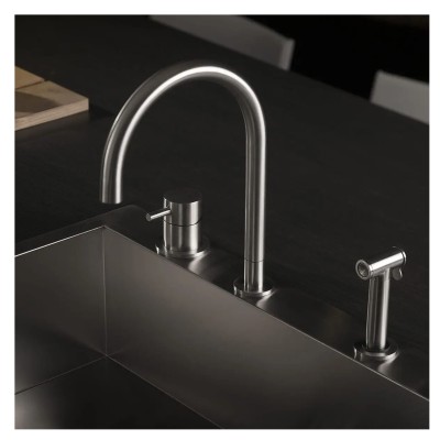 Mina Three 90695 3-hole kitchen mixer tap with side shower