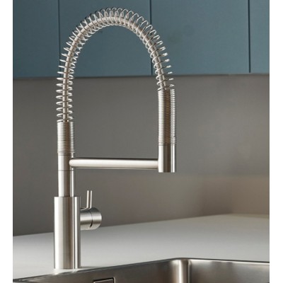 Grifo mezclador de cocina de dos chorros de acero inoxidable Mina Twin 9072