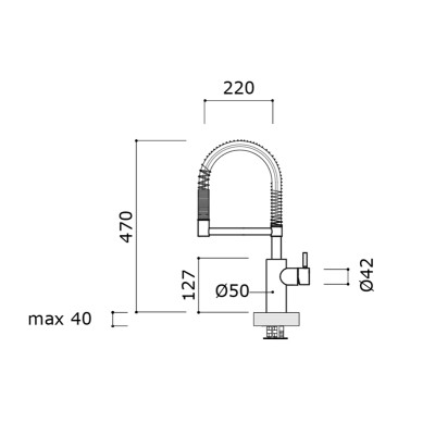 Grifo mezclador de cocina de dos chorros de acero inoxidable Mina Twin 9072