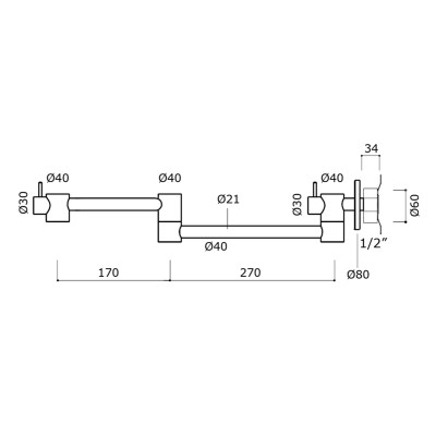 Grifo extraíble de pared Mina Pot Filler 96000