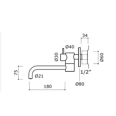 Mina Pot Filler 96111 Kran ścienny do zimnej wody